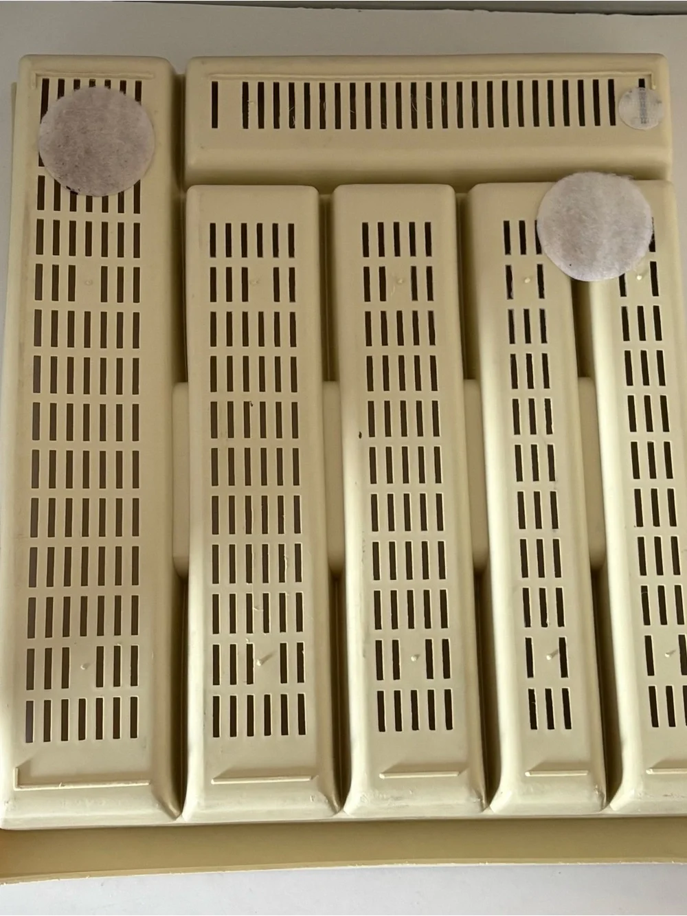 Vintage Silverware Flatware Drawer Organizer Tray Beige Floral Labeled 6 Section